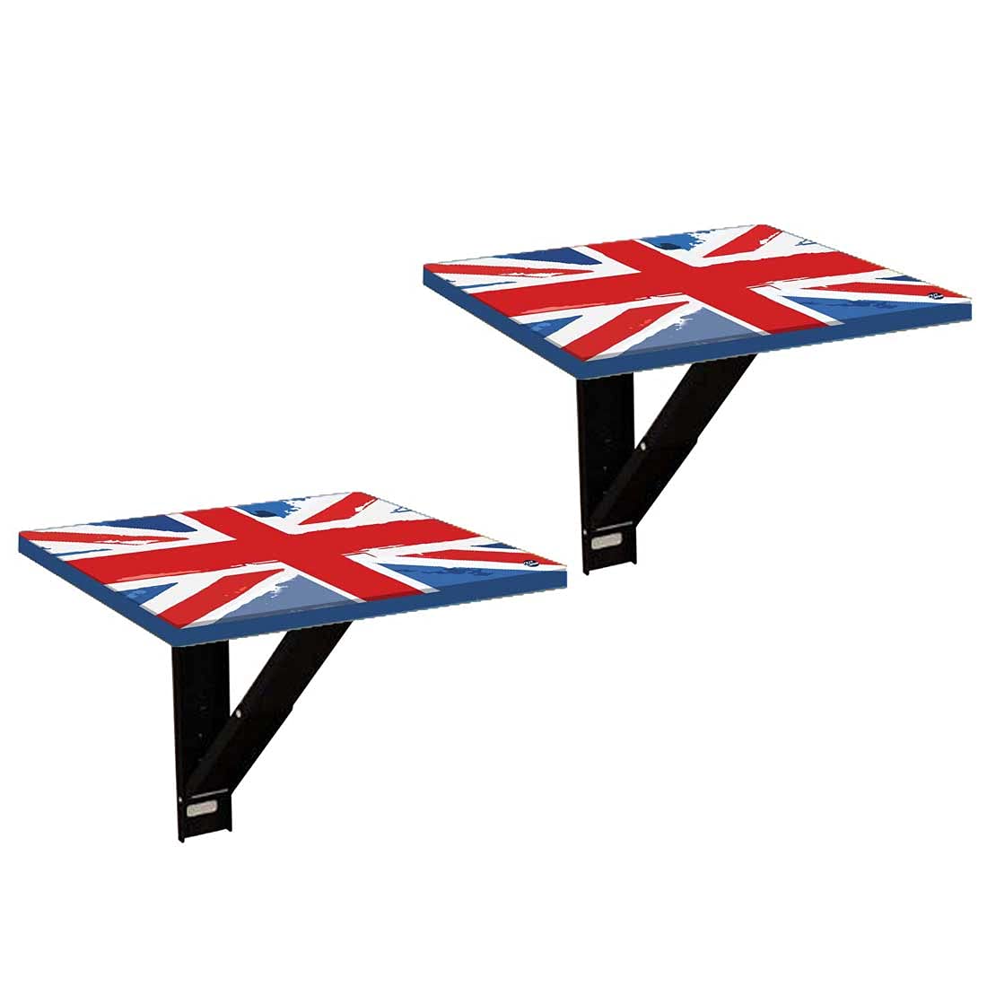 nutcase designer fall down bedside table folding wall air side tables for bedroom (set of 1) - british flag