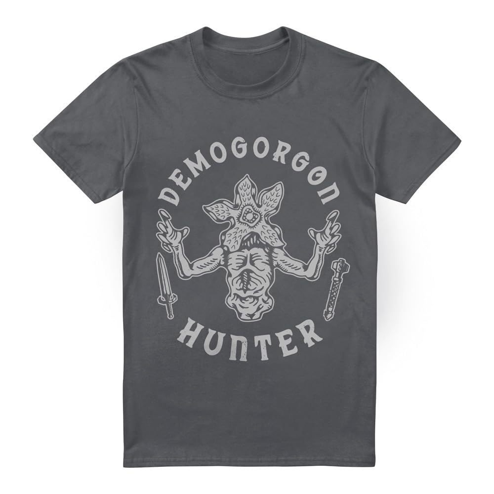 Stranger Things Demogorgon Hunter Unisex T Shirt, Charcoal, XXX-Large