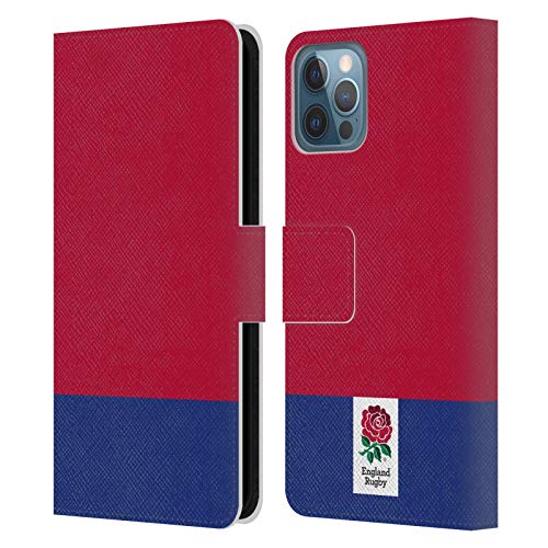 Carcasa Cuero iPhone 12 Pro Tipo Libro Funda England Rugby Union La Rosa Protectora
