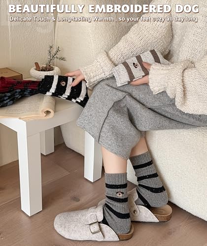 Image of IIG Winter Warm Wool Socks for Women Original Design Trendy Boot Socks Ideal Gift