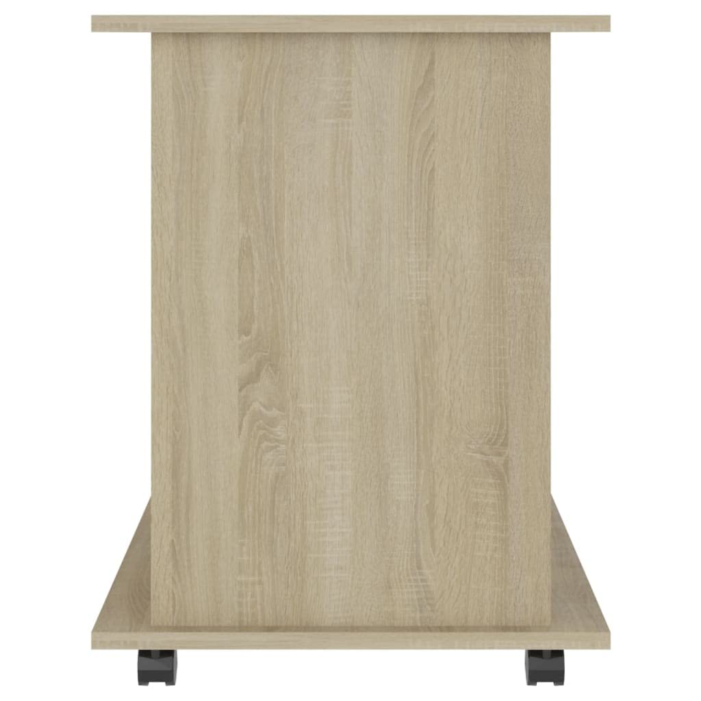 vidaXL Armoire à roulettes Meuble de Rangement Armoire de Bureau sur roulettes Fourniture de Bureau Intérieur Chêne Sonoma 60x45x60 cm Aggloméré