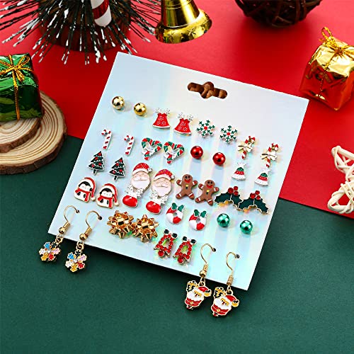 Yoshow 20 Pairs Hypoallergenic Christmas Earrings for Girls Cute Stud Earrings Sets for Women Teen Girls Christmas Earrings Bulk Holiday Jewelry Winter Jewelry2