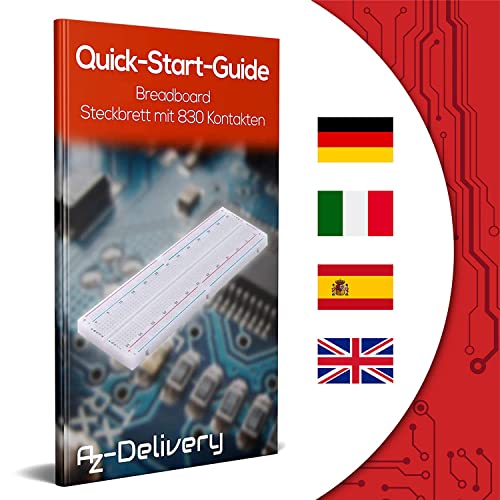 AZDelivery 5 x MB-102 Breadboard Basette con 830 Contatti compatibile con Arduino incluso un E-Book!