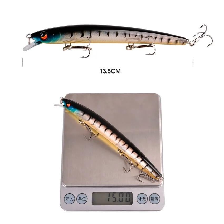 XILILHC 20 Stück Kunstköder Hard Minnow Crankbait Angelköder Set Wobbler for Hecht Trolling Angelgerät 15 g 24 g Kunstköder-Set