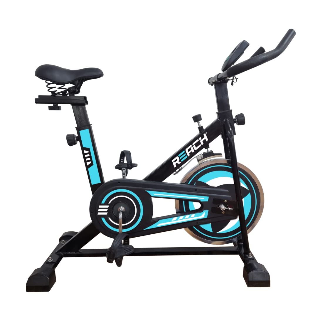 ELEV8 by Reach Orion Spin Bike | 6.5 KG Flywheel | 8 Levels of Adjustable Resistance | Max User Weight 110 KG | LCD Monitor | Exercise Bike for Home Workout | 12 Months Warranty