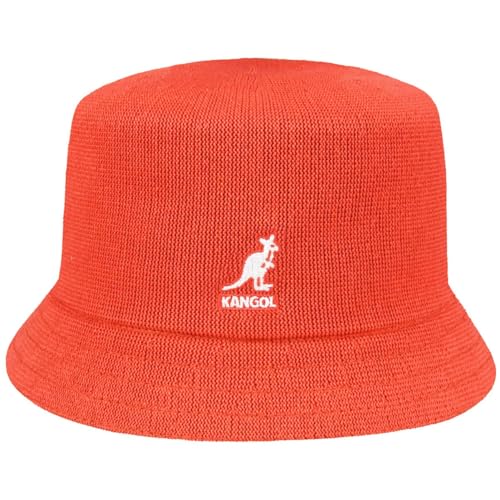 Kangol Tropic Bin Hut Stoffhut Fischerhut Anglerhut Clubhut Bucket Hat Musikerhut Damen/Herren - Sommer Frühling-Sommer - S (54-55 cm) orange