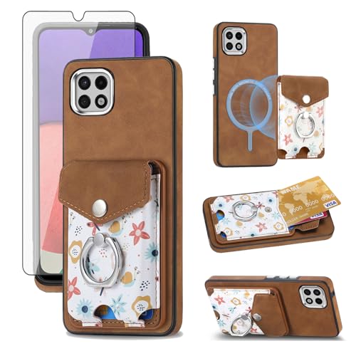 Étui portefeuille Samsung Galaxy A22 5G antichoc avec béquille et porte-cartes A22s