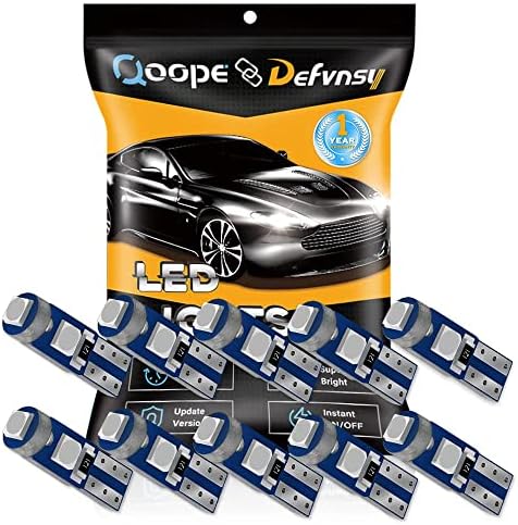 DEFVNSY - Pack of 10 Red T5 W3W W1.2W 73 74 286 17 18 27 37 70 79 85 86 2721 Super bright 3030 LED Ceramic for Car Auto Side Wedge Gauge Dashboard Instrument Panel Lights Lamp 12V