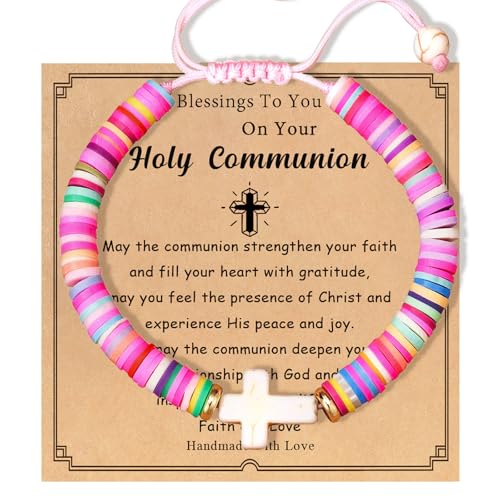 Image of Adjustable Cross Bracelet for Girls, Baptism Easter Confirmation First Communion Gifts for Girls