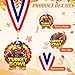 Cunno 6 Pcs Turkey Medals Thanksgiving Turkey Bowl Medals 2'' Gold Award with Neck Ribbon for Thanksgiving Bowl Community Fall Holiday Events Sports Day Prizes (Football)