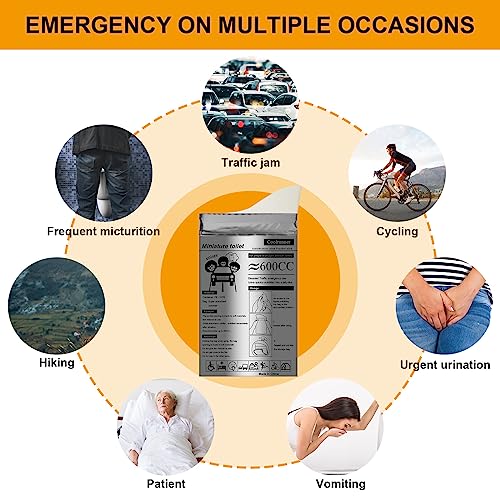 Coolrunner Disposable Urine Bags, 8/12/20/50 Pack Camping Pee Bags for Men Women, Disposable Urinals Vomit Bags for Travel Urinal Toilet Traffic Jam Emergency Portable Toilet for Kids, Patient - Image 6