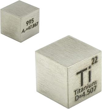 5 Solid Element Cubes Metal Samples for Periodic Table Collections 10mm Wolfram Tungsten W Niobium Nb Nickel Ni Titanium Ti and Copper Cu 0.39 Density Cube