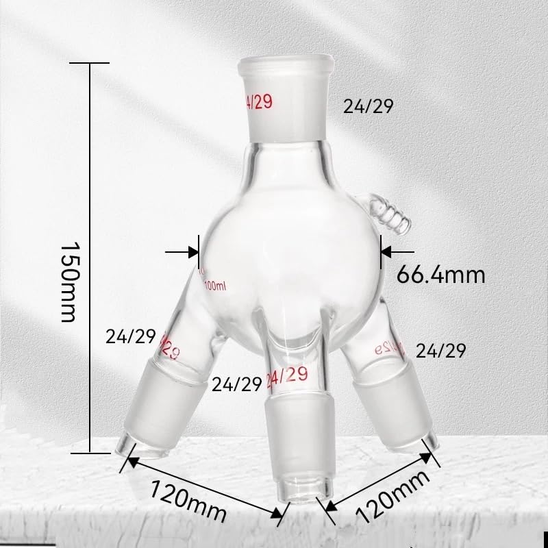 Three-Way Distillation Receiving Tube—Laboratory Spherical Vacuum Glass Distillation Receiver