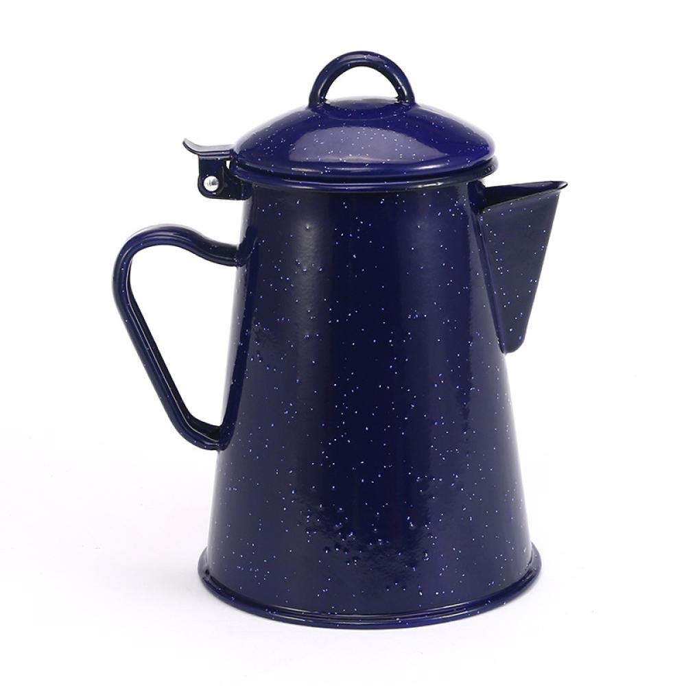 Caffettiere Teiere E Caraffe Per Caffè Servizi Da Tè Pentola Smaltata, Pentola A Mano, Caffettiera, Blu E Bianco Dentro E Fuori@1.2L