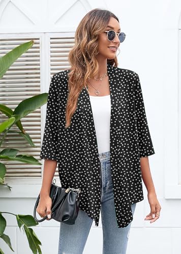 Image of Heymoments Women's Lightweight Open Front Cardigans 3 /4 Sleeve Casual Soft Drape Fall Cardigan S-2XL