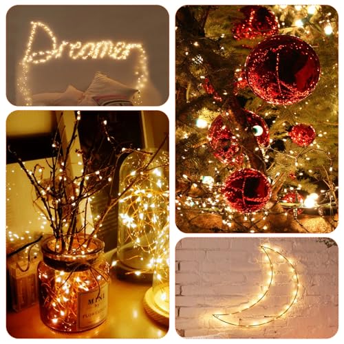 Kasanni LED Fotowand lichterkette, 10M 100 LED Fotoclips Lichterkette für Zimmer Deko, LED Foto Lichterkette 60 Klammern für Fotos Wand Batteriebetriebene Zimmer Wohnzimmer Deko