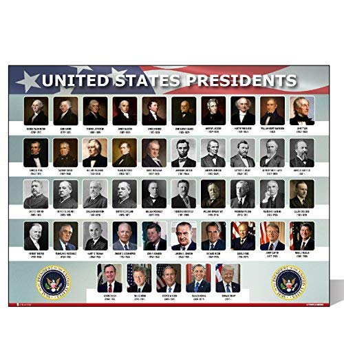 Young N Refined USA Presidents of the united states Of America poster NEW chart LAMINATED Classroom Landscape school wall decoration learning history flag metal15x20