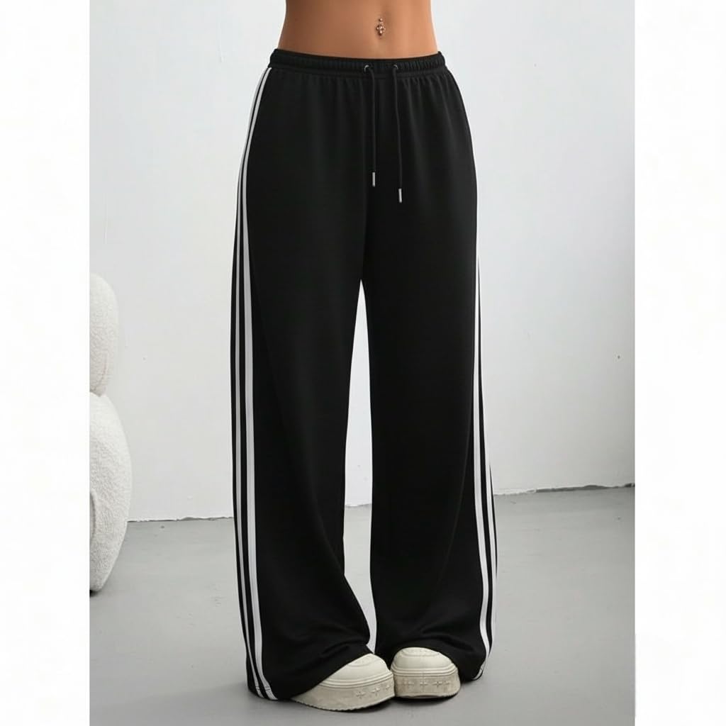 Womens Open Bottom Wide Legged Sweatpants.RE511A25CCC-TWO Striped-Open Bottoms-40-image-6