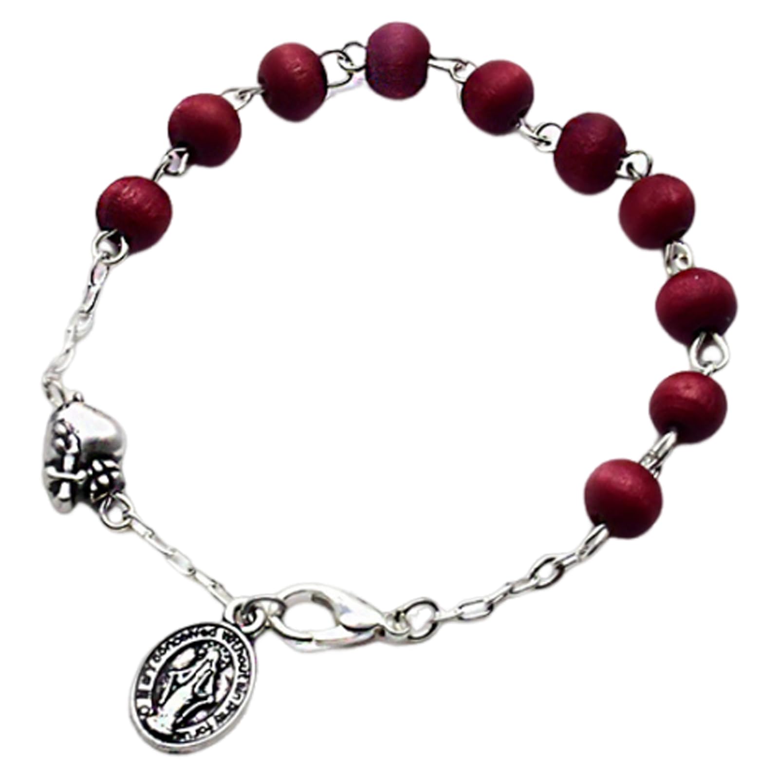 fexxkg Vintage Rosary Bracelets Fragrant Wood Beads Baptisms Rosaries Bangles Meditations Bracelets for Womens Jew
