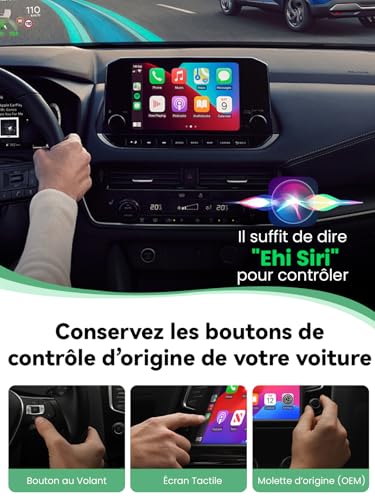 Alltotive S3 Adaptateur CarPlay sans Fil pour iPhone, Convertissez Le Filaire en sans Fil, Plug & Play avec Typ-C/USB, Compatible avec Les Voitures à partir de 2016 et iOS 10+ – vue 5