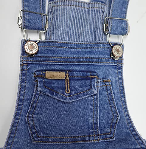 KIDSCOOL SPACE Baby Little Boys Slim Fit Jeans,Ripped Bib Pocket Fashion Denim Overalls3