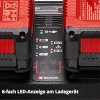 Original Einhell Starter Kit Akku und Ladegerät Power X-Change (Lithium Ionen, 18 V, 2x4,0 Ah Akku und Twincharger, passend für alle Power X-Change Geräte, inkl. Wandhalterung) – Ansicht 8