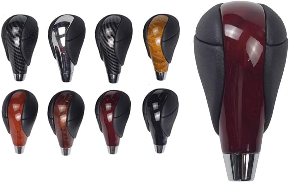 Automatic Leather with Walnut Wood Gear Shift Knob for Lexus ES300h ES350 GS350 GS450h IS350 LS460 LS600h RX350 RX450h ​ (Red Wood)