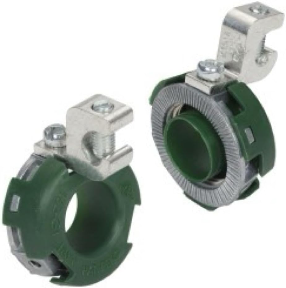 162-GI 3/4"" Insulated Grounding Locknut w/ 14-4 Lug, Zinc Die Cast