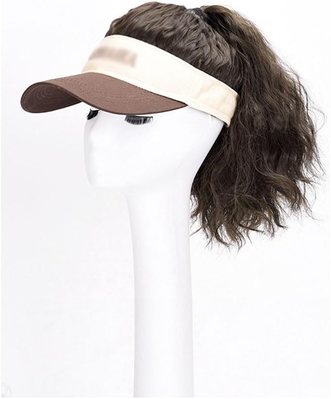 EARSHOT Wig Cap Women's Wigs, Ponytail Wig Caps, Baseball Cap Wig Caps, Natural Look Synthetic Heat Resistant Fiber Wigs for Daily Party Use Headband Wig Human Hair (Color : 01)