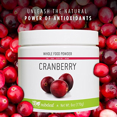 Nubeleaf Cranberry Powder - Non-GMO, Gluten-Free, Vegan Source of Antioxidants & Phytonutrients, Fiber, Vitamin C - Single-Ingredient Nutrient Rich Superfood for Cooking, Baking, Smoothies (6oz)