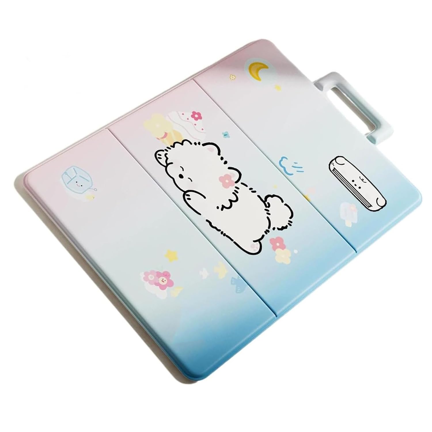 Tappetino refrigerante per cani con gel auto-raffreddante, tappetino auto fresco per animali domestici, design portatile a tre pieghe, resistente ai graffi, in seta ghiacciata reversibile