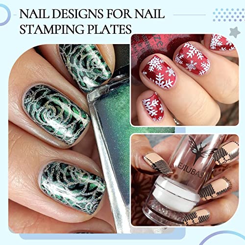 Nail Tips And Glue Acrylic Nails - Ejiubas French Tip Nail Stamp, 2Pcs Nail Art Stamper, 2Pcs Nail Scraper With 2Pcs Replaceable Nail Stamper Heads #TOP7