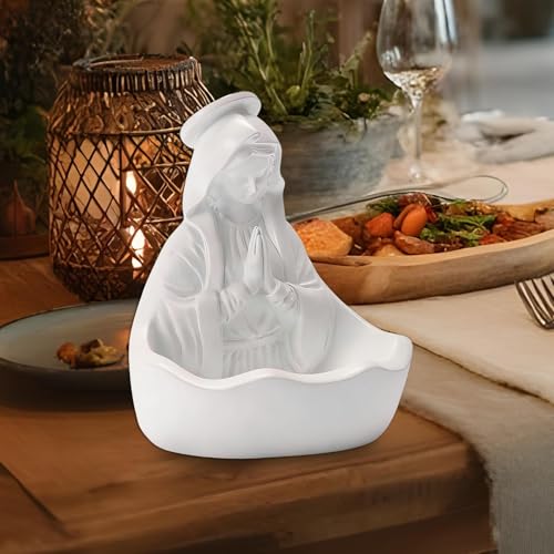 Statuette Vierge Marie avec support pour ne plus perdre votre chapelet - 4
