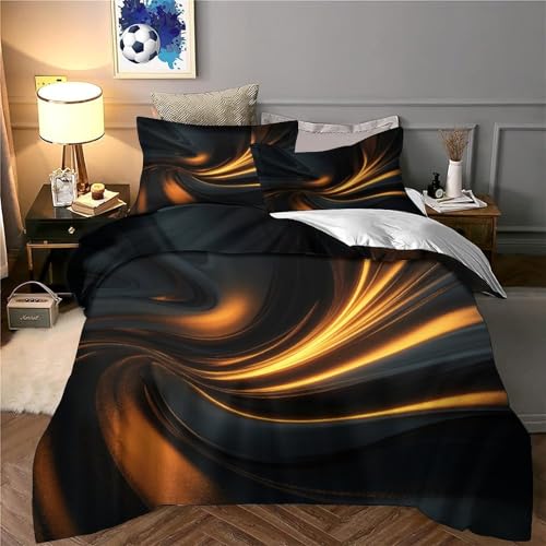 Housse de couette tourbillon abstrait microfibre 140x200 lit simple 3D