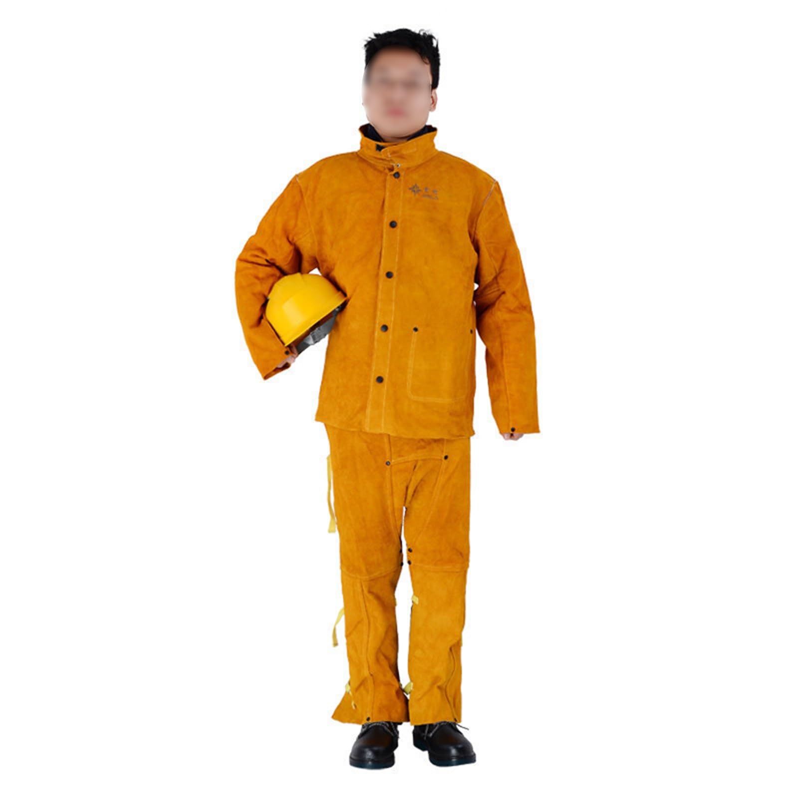 Traje De Serraje para Soldadura Tig Ropa De Protección De Cuero De Vaca Dividido De Alta Resistencia Ropa De Arco Eléctrico Monos De Soldadura De Taller(M)