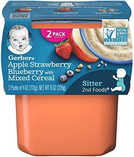 Gerber Natural for Baby 2nd Foods Apple Strawberry Blueberry 8 Ounce (Pack of 4) - Thumbnail 4