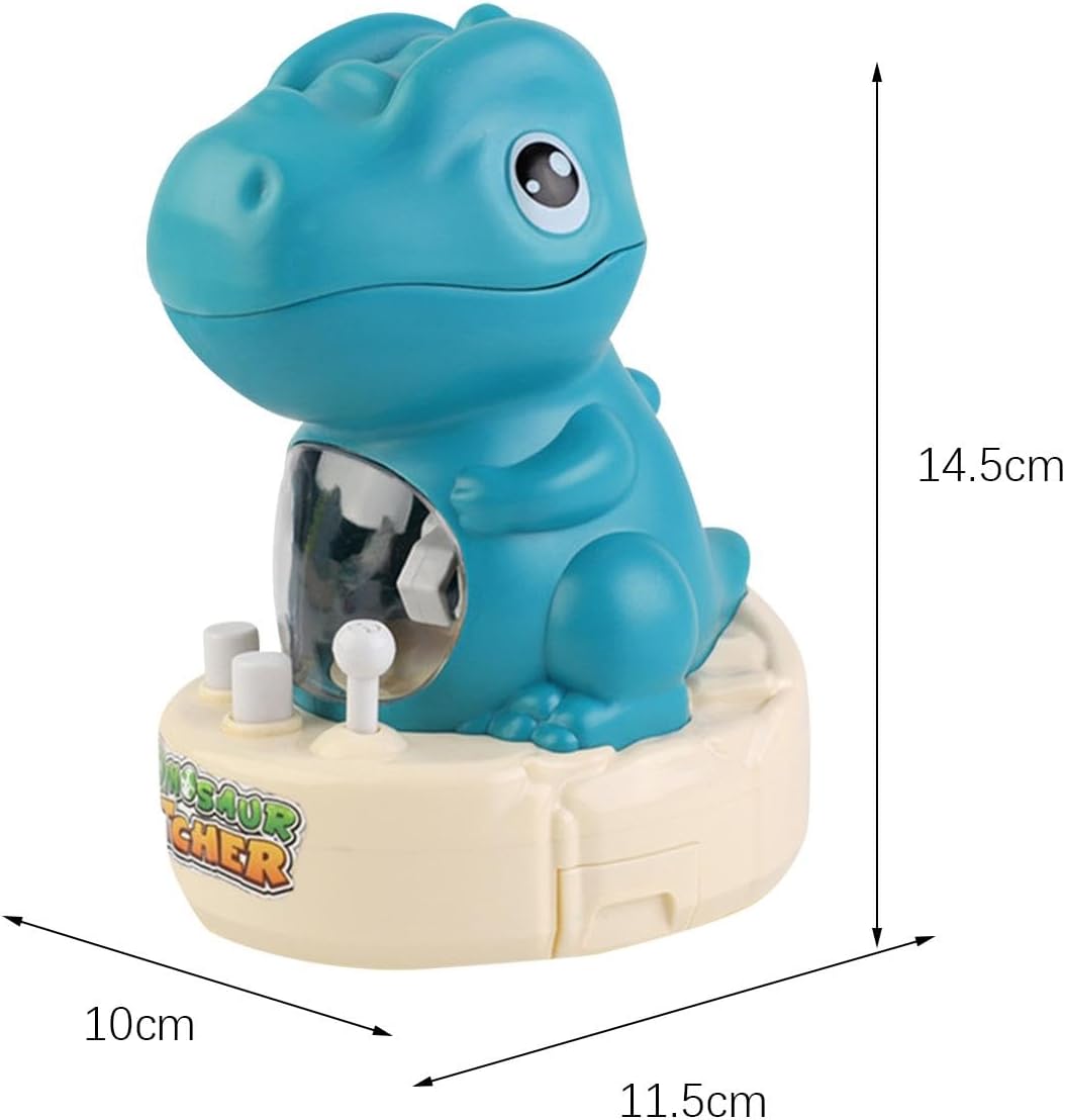 Dinosaur Machine Candy Dispenser Crane Game Arcade Toy Vending Capsule Catcher Electronic Claw Grabber Suitable for Kids Birthday Family Fun Home Ente, Blue