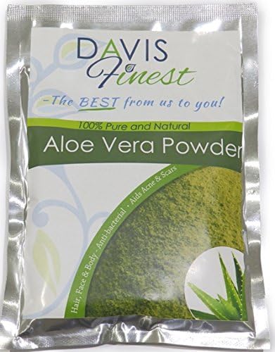 Davis Finest Aloe Vera Powder for Hair Face and Skin, Pure Natural Hydrating, Moisturising Face Mask for Dry Chapped Itchy Damaged Problem Skin and Scalp - Rejuvenating Facial Mask 100g