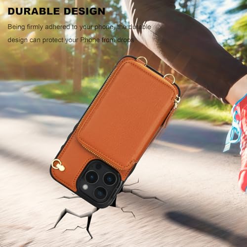 Bocasal Multi-Slot Crossbody Wallet Case for iPhone 16 Pro Max, Brown by Bocasal - Used condition - Image 8