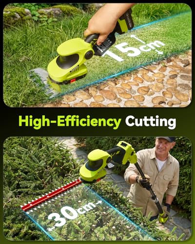 Image of Supstable Cordless Pole Saw & Hedge Trimmer 6-in-1, Mini Chainsaw Cordless /Electric Hedge Trimmer with Extension Pole, 15Ft Reach, Extendable Tree Pruner, Bush Trimmer Limb Branch Cutter, Grass Shears