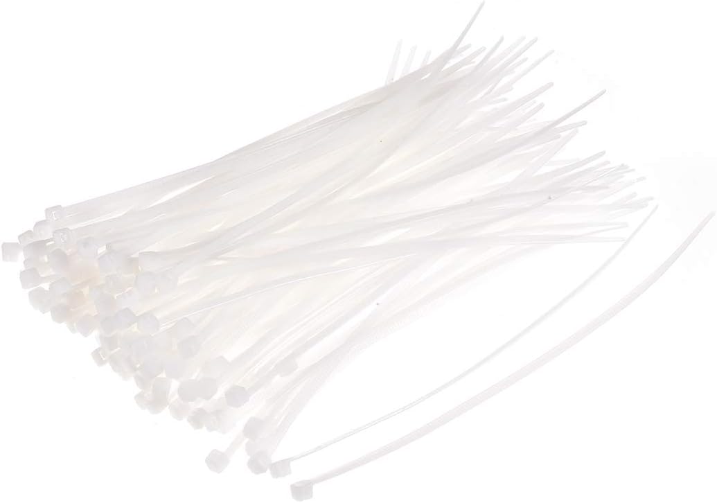uxcell 150pcs Cable Zip Ties 8 Inch x 0.08 Inch Self-Locking Nylon Tie Wraps White