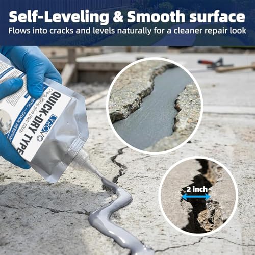 Image of LYROVO Quick-Dry Crack Filling Sealant 500g, Modified Silane Waterproof Concrete Crack Repair Glue for Walls, Roofs, Driveways, Tile & Expansion Joints