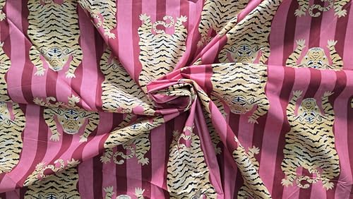 Tissu en coton imprimé tigre pour rideaux et loisirs créatifs de salon