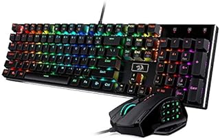 Redragon K556 RGB Mechanical Gaming Keyboard M908 MMO Gaming Mouse Bundle