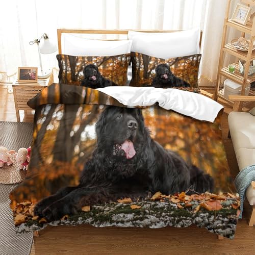 Parure de lit microfibre résistante motif chien noir de haute qualité