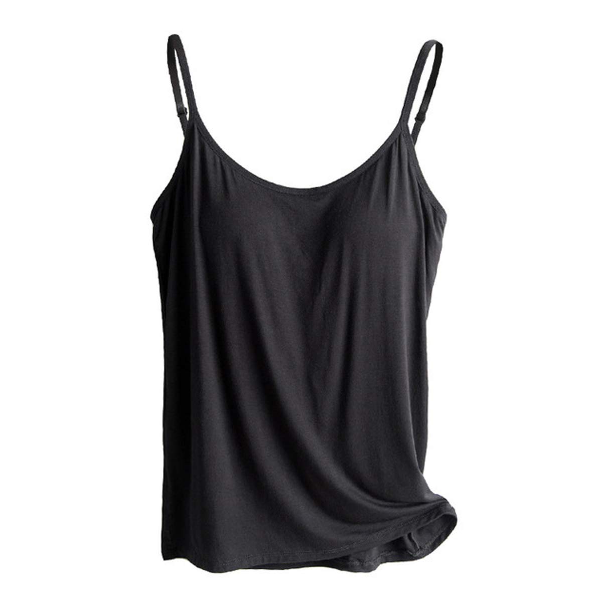 Women's Relaxed Sleeveless Tank Top Tops w/Built in Cup Shelf Bra