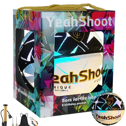 YeahShoot Reflective Basketball, Cool Luminous Effect, Holographic Excellent Handfeel, Durable PU...