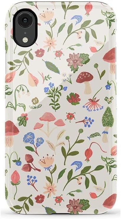 Casely iPhone XR Case | Garden Party | Mushroom Floral | Essential Slim Dual-Layer Protective Design