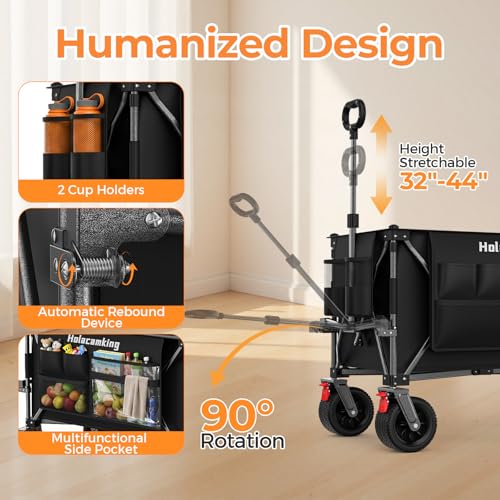 Holacamking 58" L Extender Collapsible Wagon, Extra Long with Tailgate by Holacamking - Used condition - Image 5