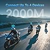 vernee Motorcycle Helmet Bluetooth Headset Speakers, 4 Riders 2Km Intercom, with 2 Type Mics, IP67 Waterproof/Noise Cancellation/Voice Control/Glove Friendly, Compatible with All Helmets, 1Pack